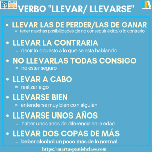 llevar en español